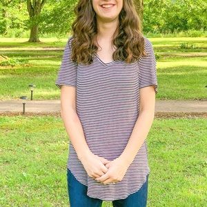 Mudd black and white striped top